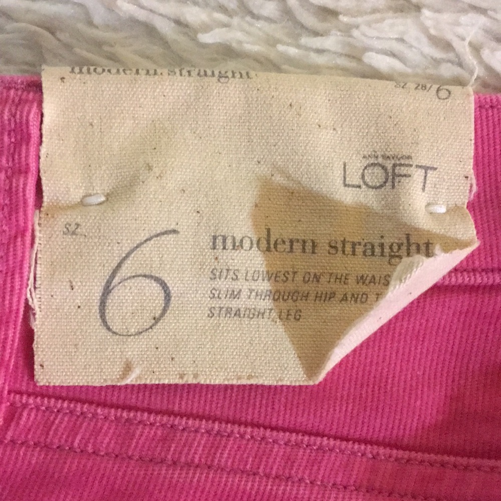 Ann Taylor Loft pink corduroy pants - Picture 4 of 7